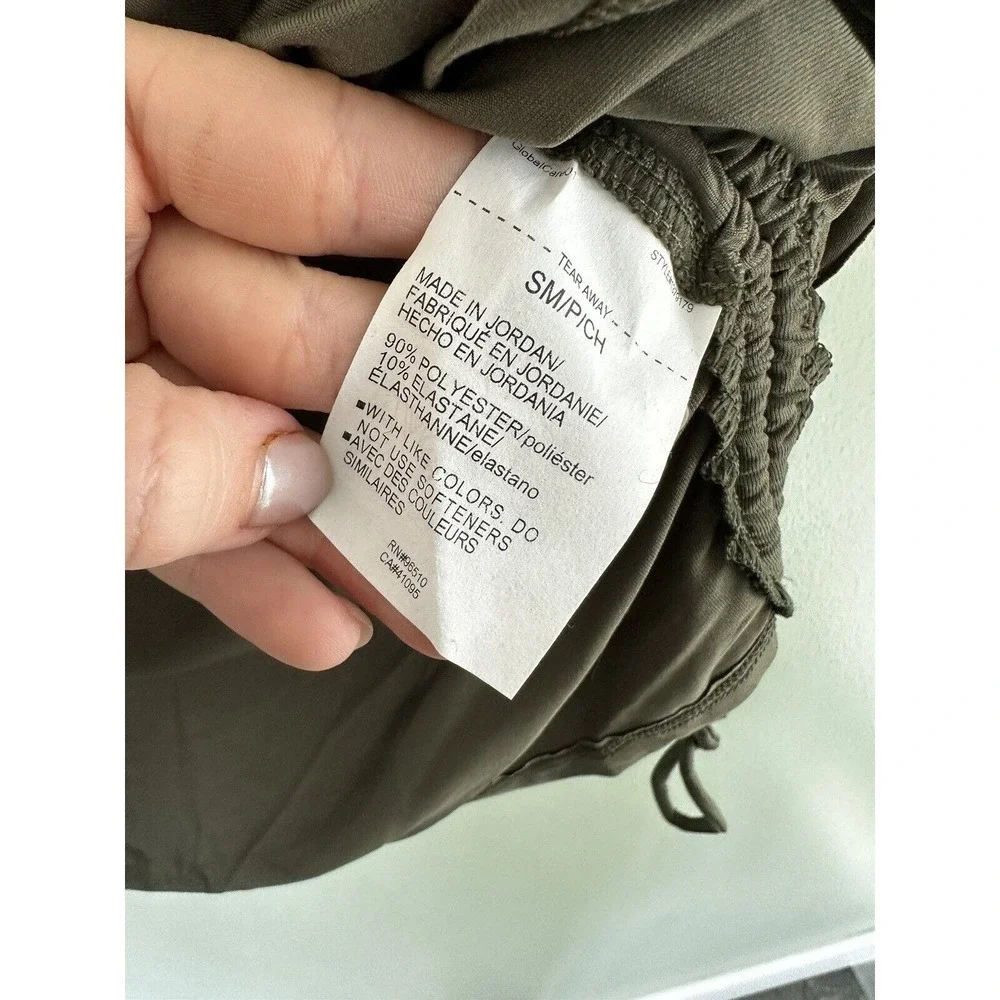 Under Armour Shirt Top Sz S Rouched Gym Workout Side Tie Running Athletic Green‍ - Picture 4 of 8